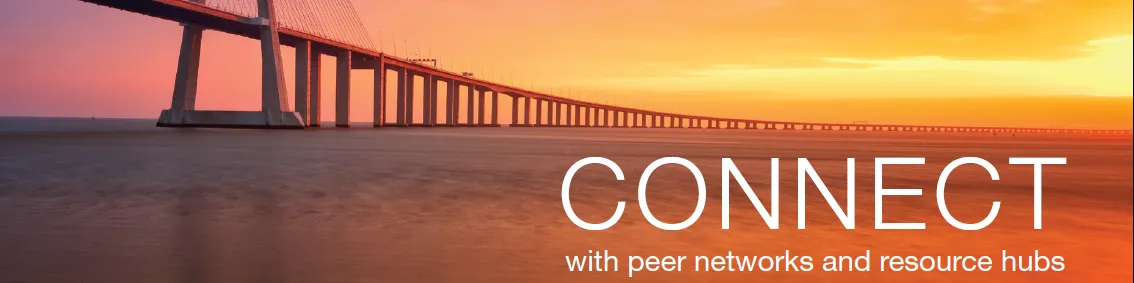 Connect with peer networks and resource hubs